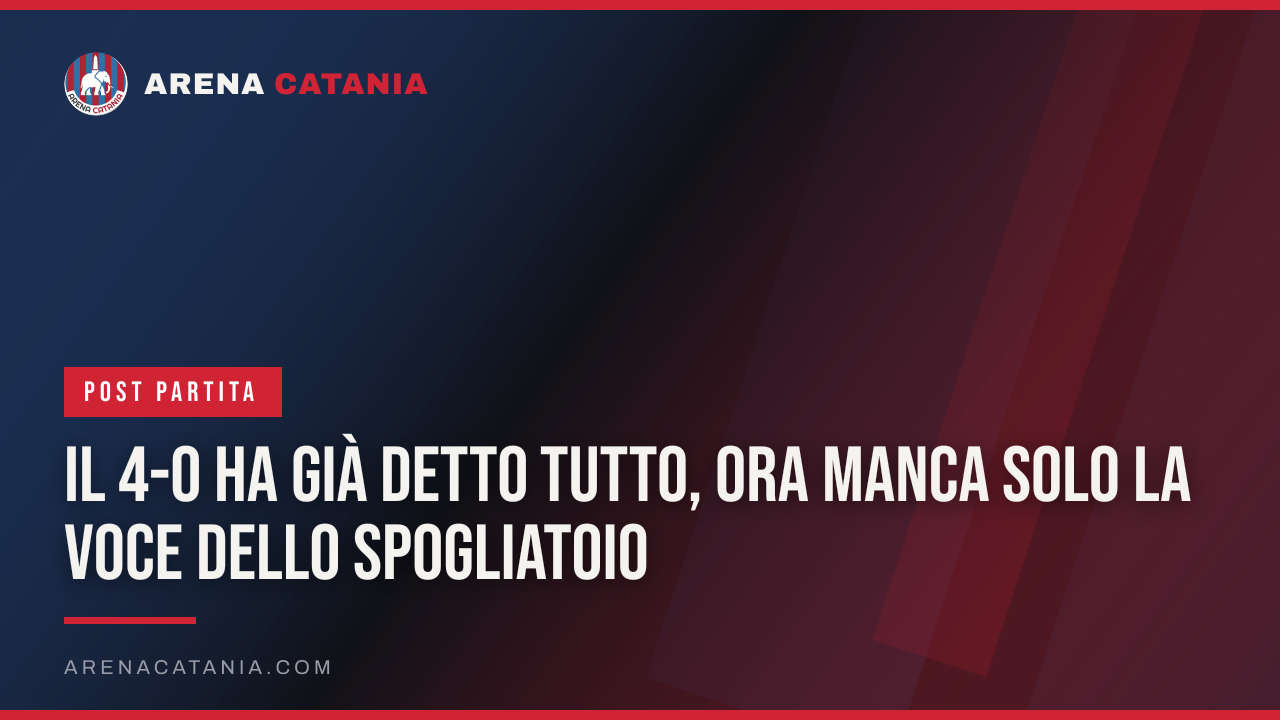 Il 4-0 ha già detto tutto, ora manca solo la voce dello spogliatoio
